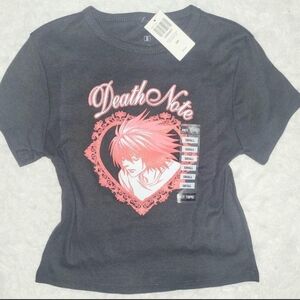 Hot Topic Black & Red Death Note Anime Cropped Tee Women's US Small! ✨️ NWT